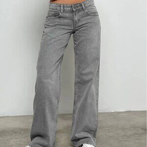 Motel Rocks Low Rise Parallel Jeans in Grey Wash New Size W26 L34